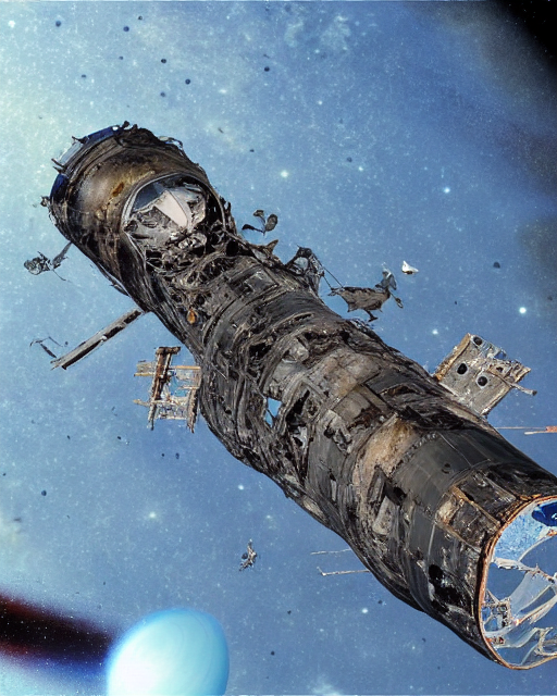 0 - A spaceship is exploring a debris field. The d.png