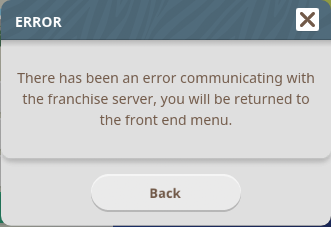Cannot Connect to Franchise Server | Frontier