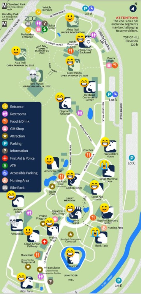 A map of an elephant parkDescription automatically generated