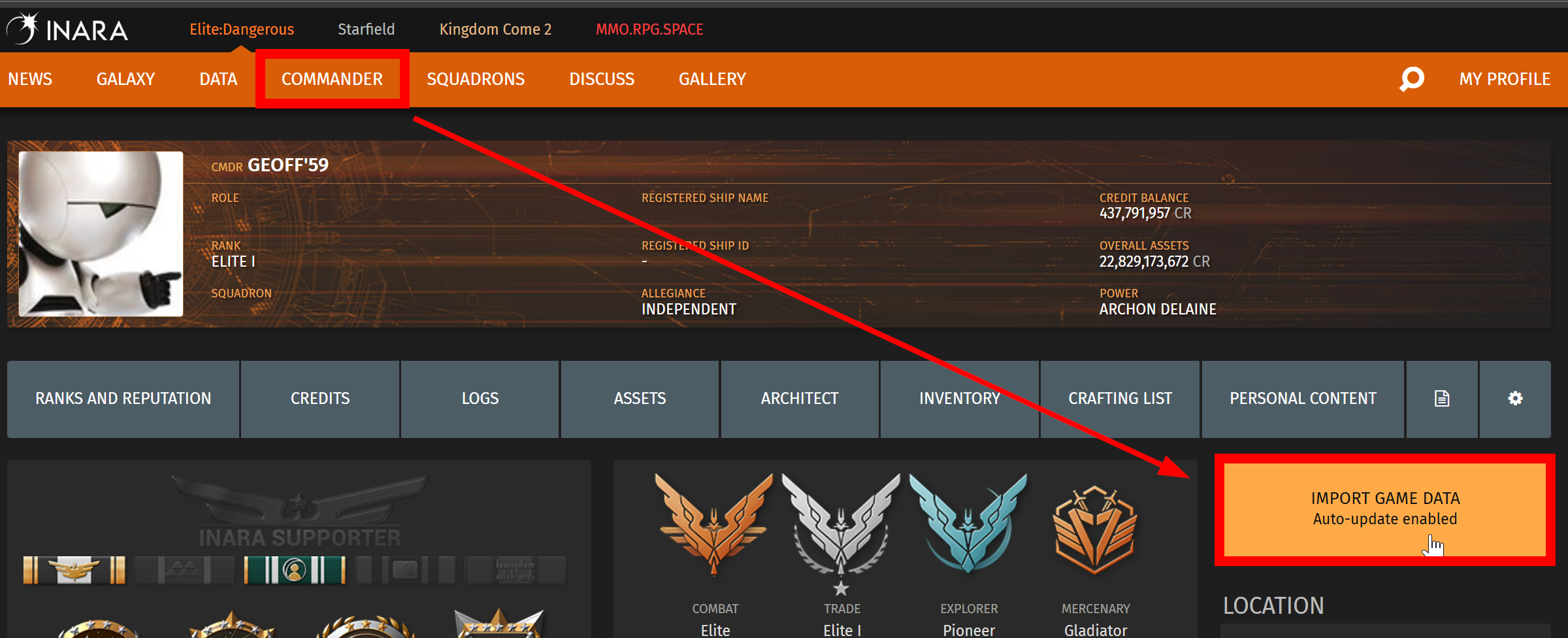 2025-07-14 22_37_29-CMDR Geoff'59 _ Elite_Dangerous _ INARA and 3 more pages - Personal - Micr...png