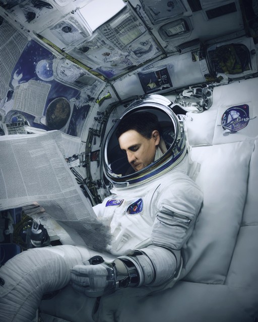 3 - An astronaut reading a newspaper in a space st.jpg
