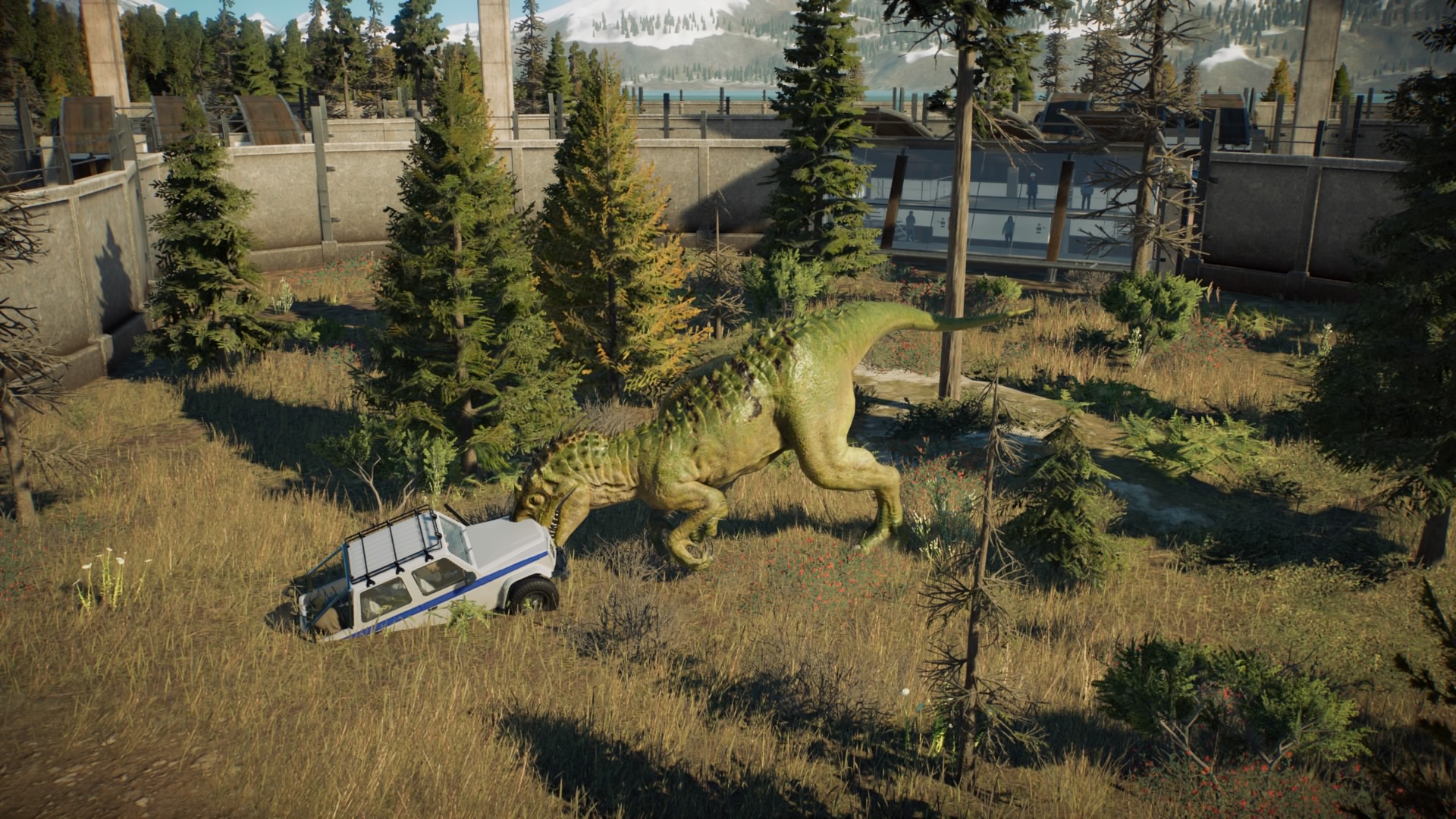 Jurassic World Evolution 2 Indominus Rex vs Ranger Jeep.jpg
