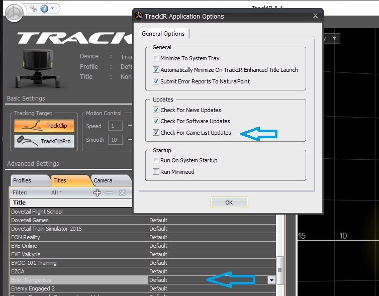 TrackIR not connecting to Elite